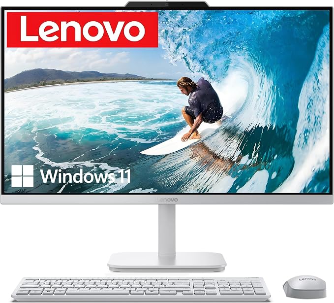 Lenovo 24" FHD All-in-One Desktop Computer, Intel 4-Core Processor (Beats i3-1110G4), 8GB RAM, 512GB PCIe SSD, HDMI, WiFi 6, RJ45, Bluetooth, Business AIO, Vent-Hear, Keyboard & Mouse, Windows 11 Pro by LENOVO