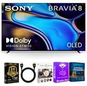 Sony 65-Inch BRAVIA 8 OLED 4K HDR Google TV Bundle – XR OLED Contrast, Dolby Vision, 120Hz, Acoustic Surface Audio+, HDMI 2.1 w/ 24-Month CPS Protection Plan, UAX HDMI Cable, Streaming Bundle by Unknown