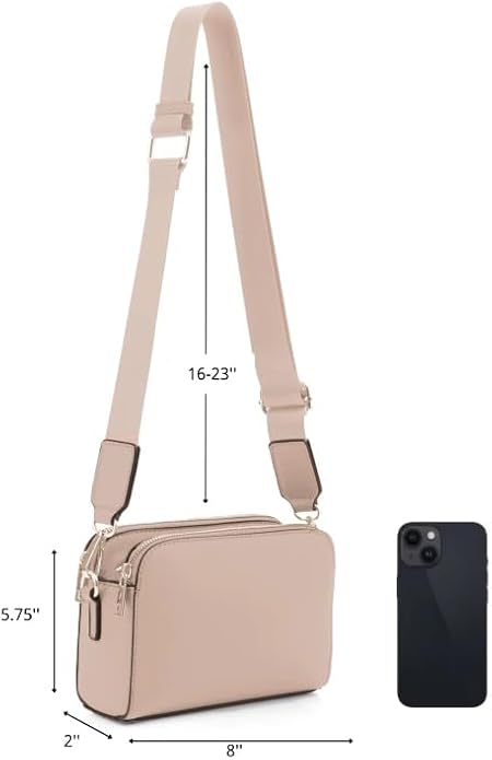 EVVE Crossbody Bags for Women Trendy Triple Zip Small Crossbody Camera Bag Purse - Image 5