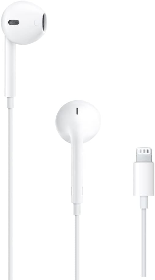 Apple EarPods Headphones with Lightning Connector, Wired Ear Buds for iPhone with Built-in Remote to Control Music, Phone Calls, and Volume | Lightning connector with in-line controller and microphone for music, video playback and phone calls by Apple