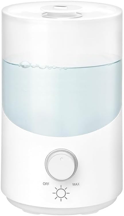 Cool Mist Humidifier for Bedroom, 3L Top Fill Ultrasonic Air Humidifier with Adjustable Knob Control, Quiet Operation, Auto Shut-Off, BPA-Free for Home, Baby, Office, Plants M4 by Unknown