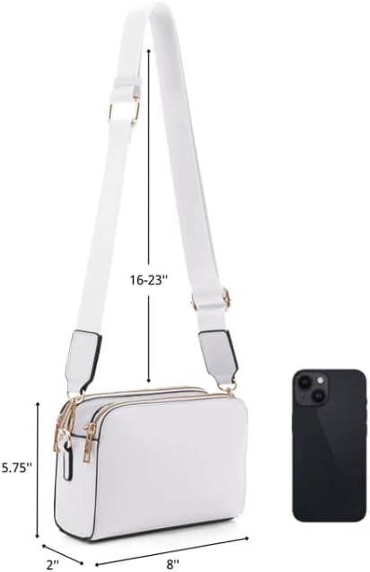 EVVE Crossbody Bags for Women Trendy Triple Zip Small Crossbody Camera Bag Purse - Image 5