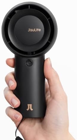 JISULIFE Portable Handheld Turbo Pocket Fan Rechargeable 6000mAh 5-Speed by LivechillStaycool