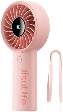 JISULIFE Handheld Portable Fan, 5000mAh Stronger and Longer-Lasting Battery by LivechillStaycool