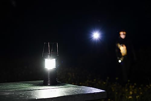 Night Buddy LED Headlamp Rechargeable Flashlight for Adults Camping Essentials Backpacking Lights 4X Brighter Other Headlight Headband Lamp 5 Light Modes Hiking Gear Must Haves (Headlamp + Lantern) - Image 5