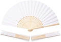 Sepwedd 50pcs White Paper Hand Fan Bamboo Folding Fan Handheld Paper Fan by SEPWEDD