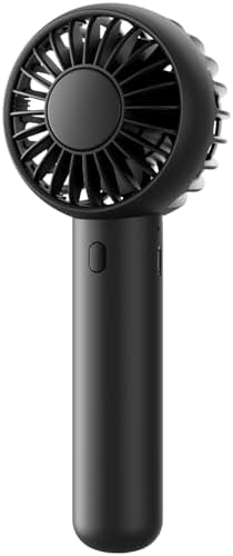 Gaiatop Mini Portable Fan, Small and Powerful, Cute Design 3 Speed Personal Handheld fan and Desktop with Base, Lightweight USB Rechargeable for Travel Lash Makeup Girl Women Summer Gift Black by GAIATOP