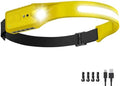 Nessciera Rechargeable LED Headlamp, 400 Lumens, 230° Wide Beam, USB-C, 5 Modes — Lightweight, Adjustable Headband; Hard Hat Clips for Camping, Hiking, Running, Repairs & Gift (1, Yellow) by Unknown