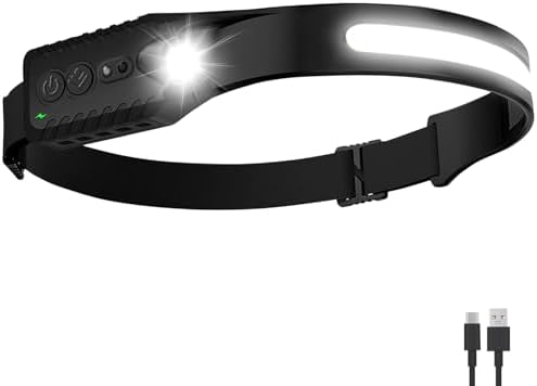 Nessciera Rechargeable LED Headlamp, 400 Lumens, USB-C, 5 Modes — Lightweight, Adjustable by Unknown
