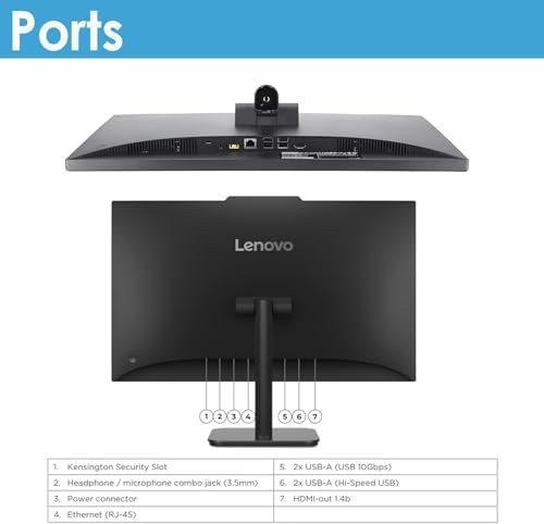 Lenovo IdeaCentre 24 23.8" N100 16GB 1TB SSD All-in-One Desktop Computer | Office 365, FHD Intel Processor AIO, WiFi 6, Bluetooth, Windows 11 Home, Jet Black for Everyday Use - Image 4