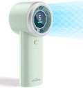 WHATOOK Portable Handheld Turbo Fan, 5 Speeds Mini Personal Fan with 4000mAh Rechargeable Battery, Small Pocket Fan for Travel Essentials, Beach, Office, Gifts for Women Men - Mint Green by FashionCaring-MakeitYours