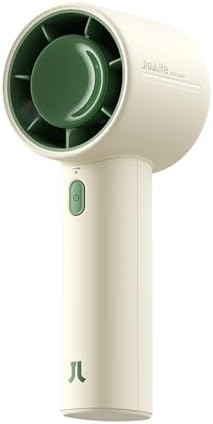 JISULIFE Handheld Turbo Fan, 4000mAh Rechargeable, 5-Speed - Beige by LivechillStaycool