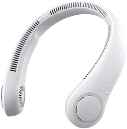 JISULIFE Portable Neck Fan, Hands-Free Bladeless, 5 Speeds, 4000 mAh by LivechillStaycool