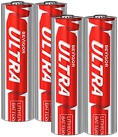BEVIGOR AA Lithium Batteries 4 Pack Ultra, 3500mAh 1.5V Double A Lithium Battery by BEVIGOR