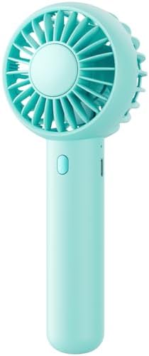 Gaiatop Mini Portable Fan, Small and Powerful, Cute Design 3 Speed Personal Handheld fan and Desktop with Base, Lightweight USB Rechargeable for Travel Lash Makeup Girl Women Summer Gift Green by GAIATOP