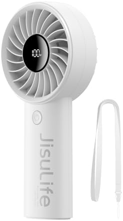 JISULIFE Handheld Portable Fan, 5000mAh Stronger and Longer-Lasting Battery by LivechillStaycool