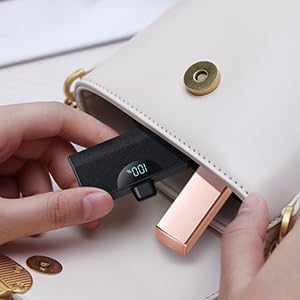 [2-Pack] Mini Portable Charger 5200mAh Power Bank,3A PD USB C Cell Phone Portable Power, LCD Display Battery Pack Compatible with iPhone 17/17 Air/16/16 pro/15/15 pro Max/Android/Samsung/Moto/LG etc - Image 5