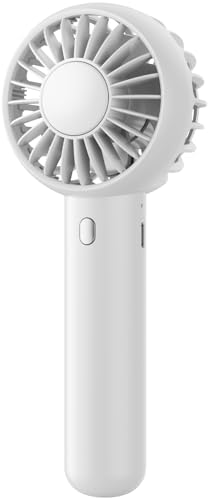 Gaiatop Mini Portable Fan, Small and Powerful, Cute Design 3 Speed Personal Handheld fan and Desktop with Base, Lightweight USB Rechargeable for Travel Lash Makeup Girl Women Summer Gift White by GAIATOP