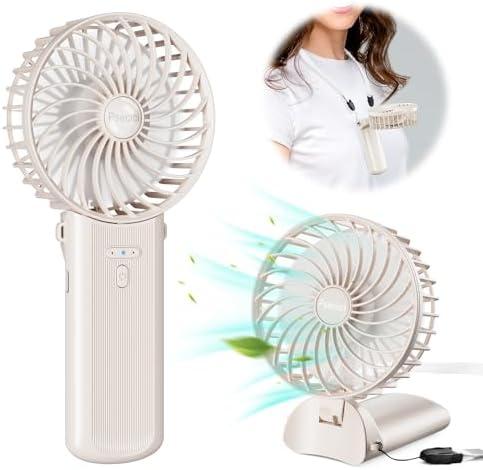 PSECICI Handheld Fan, Mini Portable Personal Fan with lanyard, 4 Speeds Level 180° Foldable Design for Desk/Travel/Office/Outdoor by PSECICI