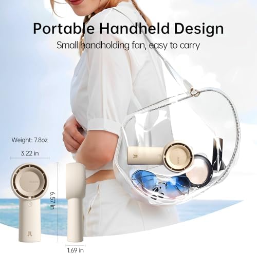 JISULIFE Portable Handheld Turbo Pocket Fan Rechargeable 4000mAh 5-Speed - Image 5