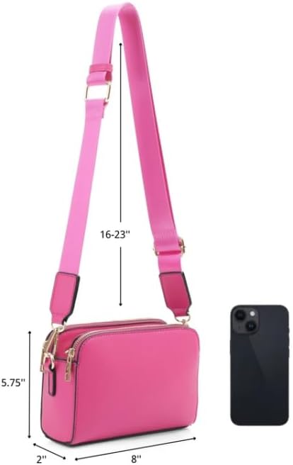 EVVE Crossbody Bags for Women Trendy Triple Zip Small Crossbody Camera Bag Purse - Image 5