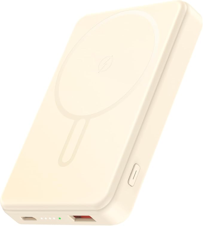 for Magsafe Battery Pack 12000mAh Magnetic Portable Charger Power Bank Wireless Battery Charger Fast Charging for iPhone 16/15/14/13/12 All Series Yellow by COOAV