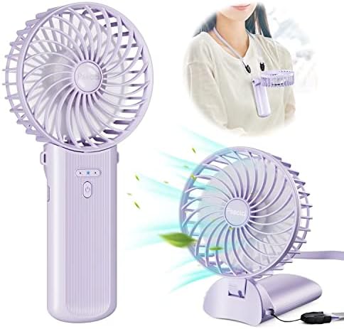 PSECICI Handheld Fan, Mini Portable Personal Fan with lanyard, 4 Speeds Level 180° Foldable Design for Desk/Travel/Office/Outdoor by PSECICI