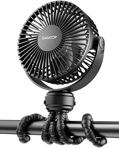 Gaiatop Mini Portable Stroller Fan, Small Clip on Fan 3 Speed Rechargeable by GAIATOP