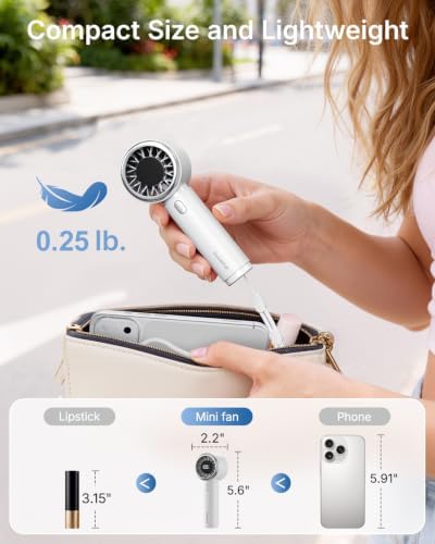 SWEETFULL Portable Handheld Fan, Mini Rechargeable Personal Hand Fan - Image 4