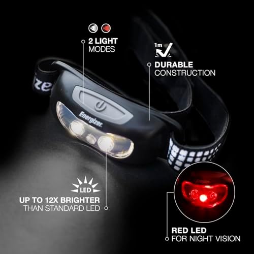 Energizer Universal+ LED Headlamp, Bright Head Lamp for Outdoors, Camping and Emergency Light, IPX4 Water Resistant (Batteries Included)(Pack of 4) - Image 4