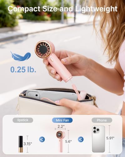 SWEETFULL Portable Handheld Fan, Mini Rechargeable Personal Hand Fan - Image 4