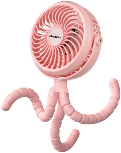 AMACOOL Battery Operated Stroller Fan, Portable Clip On Fan Rechargeable by AMACOOL