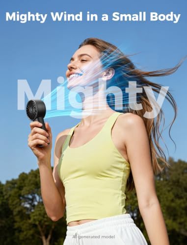 Aecooly Mighty Portable Fan, Powerful Handheld Fan, USB Rechargeable - Image 2