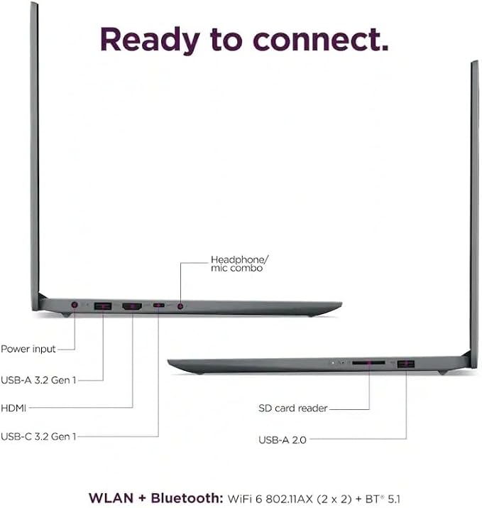 Lenovo IdeaPad 1i 15.6" FHD Laptop,with Lifetime Office,Intel Core i5-1335U, 16GB RAM, 256GB SSD,Intel Iris Xe Graphics,Wi-Fi 6,10 Hr BatteryWin 11 Pro, Cloud Grey, - Image 6
