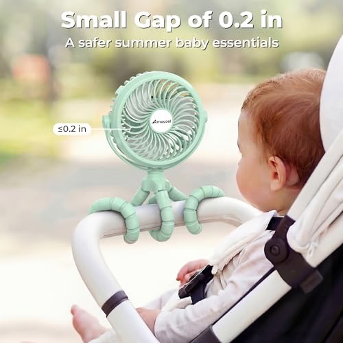 AMACOOL Battery Operated Stroller Fan, Portable Clip On Fan Rechargeable - Image 2