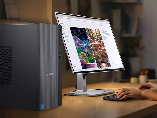 Lenovo IdeaCentre Tower Desktop Computer, 10-core Intel Ultra 5 225 AI PC | 64GB DDR5, 1TB SSD, HDMI + VGA, Wi-Fi 6E, RJ-45, USB-C, Wired Keyboard & Mouse, Windows 11 Home - Image 7