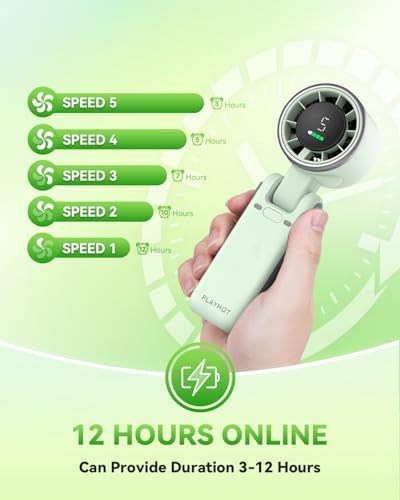 PlayHot Portable Handheld Turbo Fan, Travel Essentials, Gifts for Women/Men - Image 4