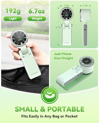 PlayHot Portable Handheld Turbo Fan, Travel Essentials, Gifts for Women/Men - Image 6