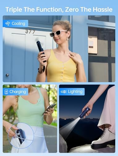 JISULIFE 3 IN 1 Portable Fan with Power Bank & Flashlight Featured - Image 2