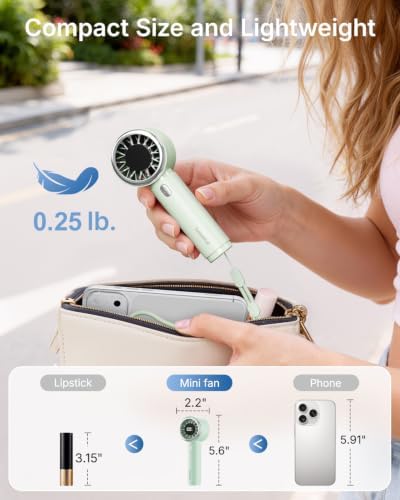 SWEETFULL Portable Handheld Fan, Mini Rechargeable Personal Hand Fan - Image 3