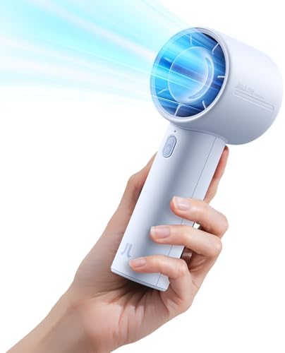 JISULIFE Portable Handheld Fan, 4000mAh Rechargeable, 5-Speed - Blue by LivechillStaycool