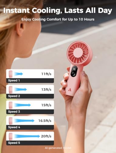 Aecooly Mighty Portable Fan, Powerful Handheld Fan, USB Rechargeable - Image 4