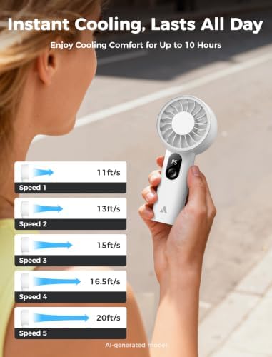 Aecooly Mighty Portable Fan, Powerful Handheld Fan, USB Rechargeable - Image 4