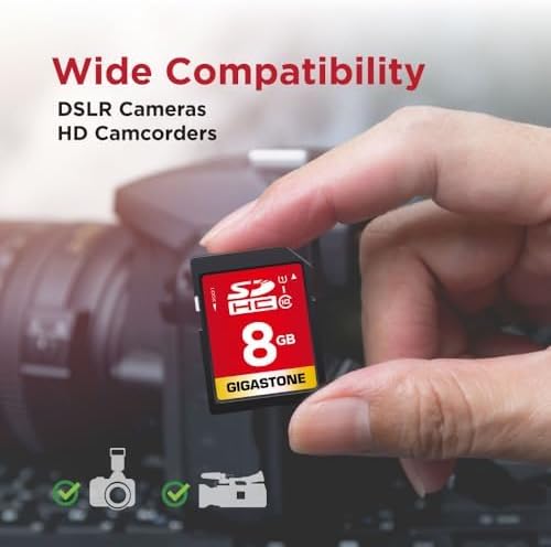 GIGASTONE 8GB SD Card 100-Pack UHS-I U1 Class 10 SDHC Memory Card Full HD Video - Image 6