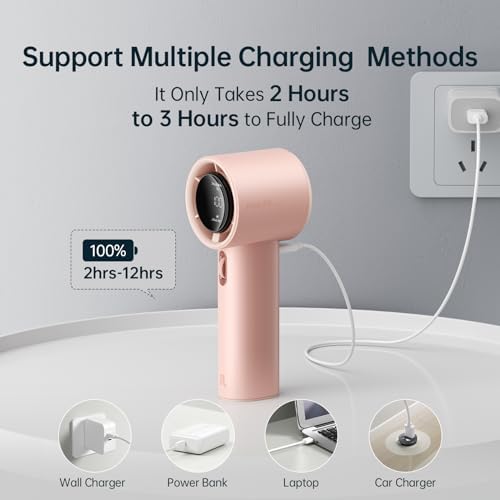 JISULIFE Handheld Fan Pro1S - Next-Gen Airflow: Up to 12H Runtime - Image 6
