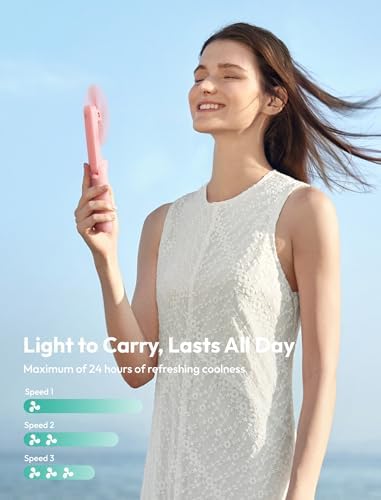 Aecooly Slim Handheld Fan, Thin Portable Fan, USB Rechargeable - Image 4