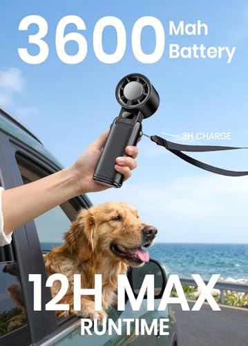 Portable Handheld Turbo Fan, 1-199 Speed Adjustable, Dark Black - Image 7