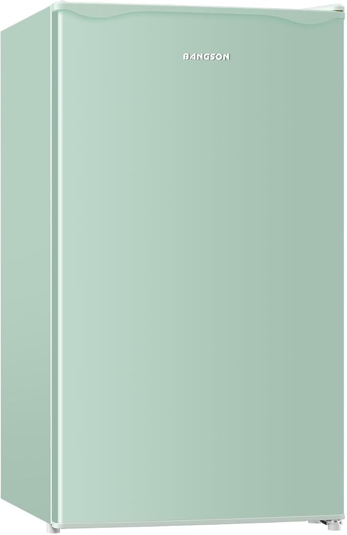 Mini Fridge with Freezer 3.2 Cu.Ft for Bedroom and Office Green | Single Door, Small Refrigerator, Energy-efficient, Low Noise, Mini fridge for Dorm by LiveFreshLiveUnrushed