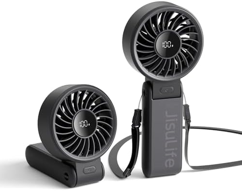 JISULIFE Portable Handheld Fan Life7: 3-in-1 Hand, Desk & Neck Fan-Black by LivechillStaycool