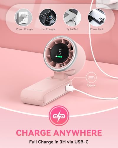 PlayHot Portable Handheld Turbo Fan, Travel Essentials, Gifts for Women/Men - Image 5
